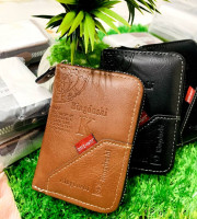 Classic retro European and American cowboy style splicing multi-function card slot change slot zipper card bag